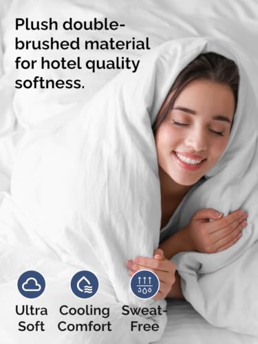 Duvet Cover King Size - Extra Soft 3 Piece with Zipper Closure - White | Extra Soft, Breathable, King Duvet Cover 104" x 90" with 2 Pillow Shams, Zipper Closures & Ties, Women, Men, Kids & Teens