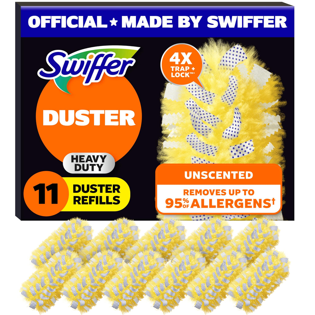 Swiffer Dusters Heavy Duty Multi-Surface Duster Refills for Cleaning, Unscented, 11 Count