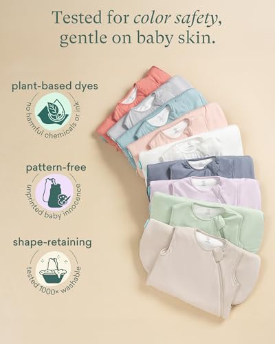 PurComfy Supersoft Bamboo Viscose Sleep Sack, 1.0 TOG Baby Sleeping Bag | Ideal For Sensitive Skin, 2-Way Zipper, All Season Baby Wearable Blanket, Neutral for Boy Girl