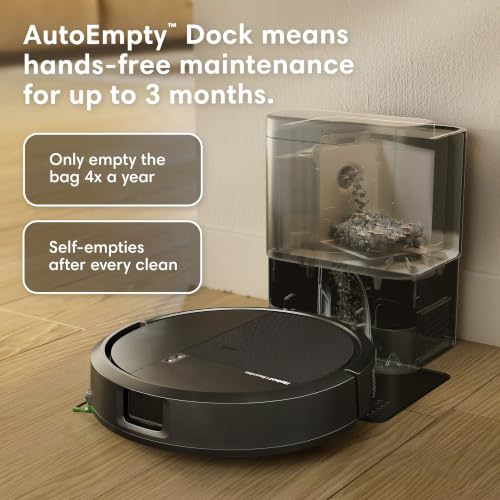iRobot Roomba 115X Combo Robot Vacuum & Mop with AutoEmpty Dock, 15,000Pa, Self-Empties for 90 Days, Intense Power-Lifting Suction, LiDAR Navigation, Multiple Cleaning Modes, Avoids Mopping Carpet