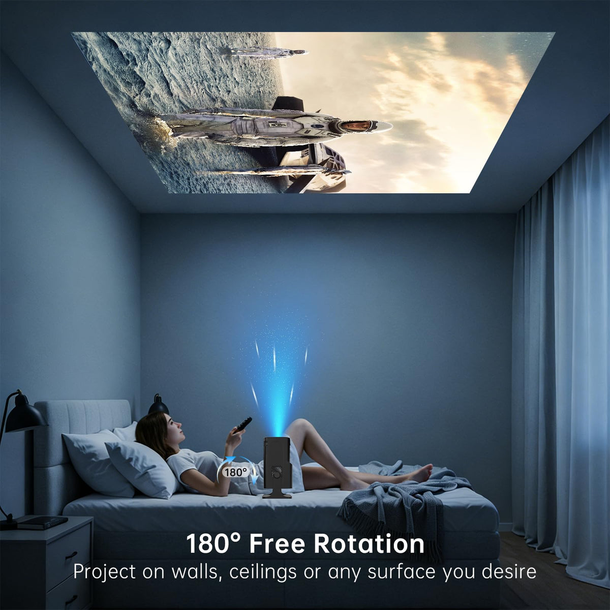 Native 1080P Mini Projector with WiFi and Bluetooth, Portable Projector