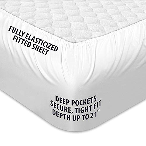 COONP Queen Mattress Topper, Cotton Extra Thick Pillow Top Mattress Pad | 100% Cotton Top Bed Topper Protector, Cooling Mattress Cover for Back Pain, Soft Breathable for Hot Sleeper, White