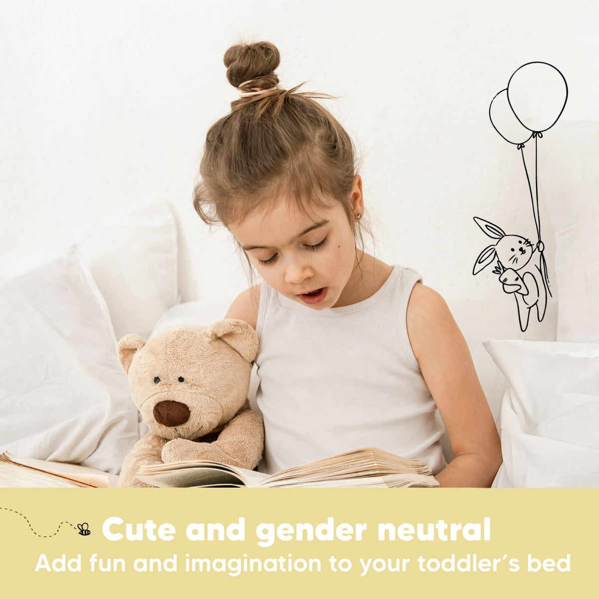 Toddler Pillow with Pillowcase, 13x18 My Little Dreamy Pillow (Soft White) | Kids Travel Bed Pillow for Sleep, Organic Cotton Small Pillowcase, Soft, Breathable, Machine Washable, Toddlers 2-5 years