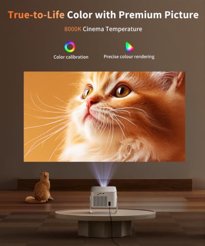Magcubic HY350MAX Mini Projector, 600 ANSI, 4K Support, Auto Focus | Native 1080P Mini Portable Easy Setup 4-in-1 Auto WiFi 6 •BT5.4 • Android14 Movie Projector for Home Theater Outdoor