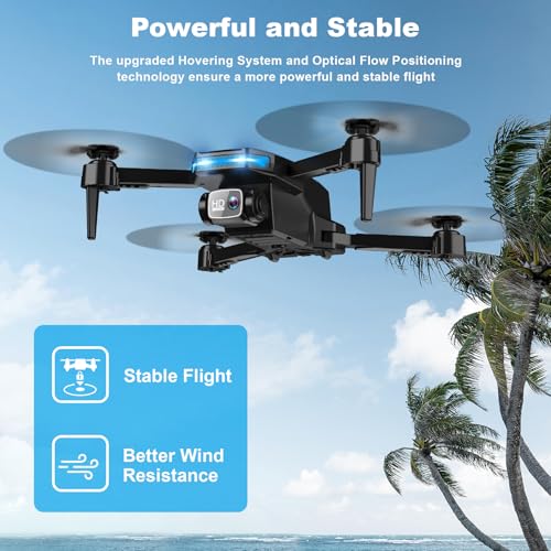 Drone with Camera, Screen on Controller Remote Control Quadcopter FPV Drone | Drone with Built-in Screen Controller for Beginners, Foldable, Gesture Control, 3D Flip, One-Key Start, and Emergency Stop