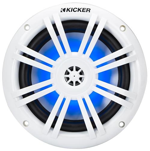 KICKER 51KM604WL KM 6.5" 4Ω LED Marine Coaxial Speakers - Pair