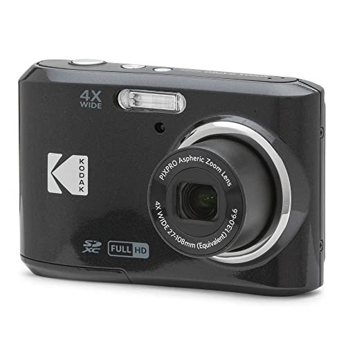 Kodak PIXPRO FZ45 16MP Compact Digital Camera, 4X Optical Zoom, AA, Black | 1080p Full HD Video, 27mm Wide Angle Lens, 2.7 Inch LCD, Point and Shoot, Digicam, Travel and Family Photos