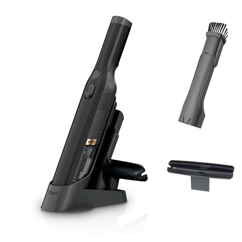 Shark WANDVAC Cordless Hand Vac, Black, WV201BK | Lightweight at 1.4 Lbs., Powerful Suction for Pet Hair, Charging Dock, One-Touch Empty, Car & Home, Duster Crevice Tool