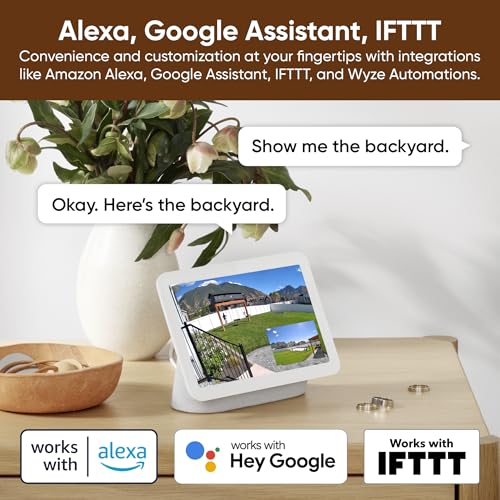 WYZE Duo Cam Pan Indoor/Outdoor IP65 2K 360° Pan/Tilt Smart Home Security Camera with Color Night Vision, Compatible with Alexa & Google Assistant, White