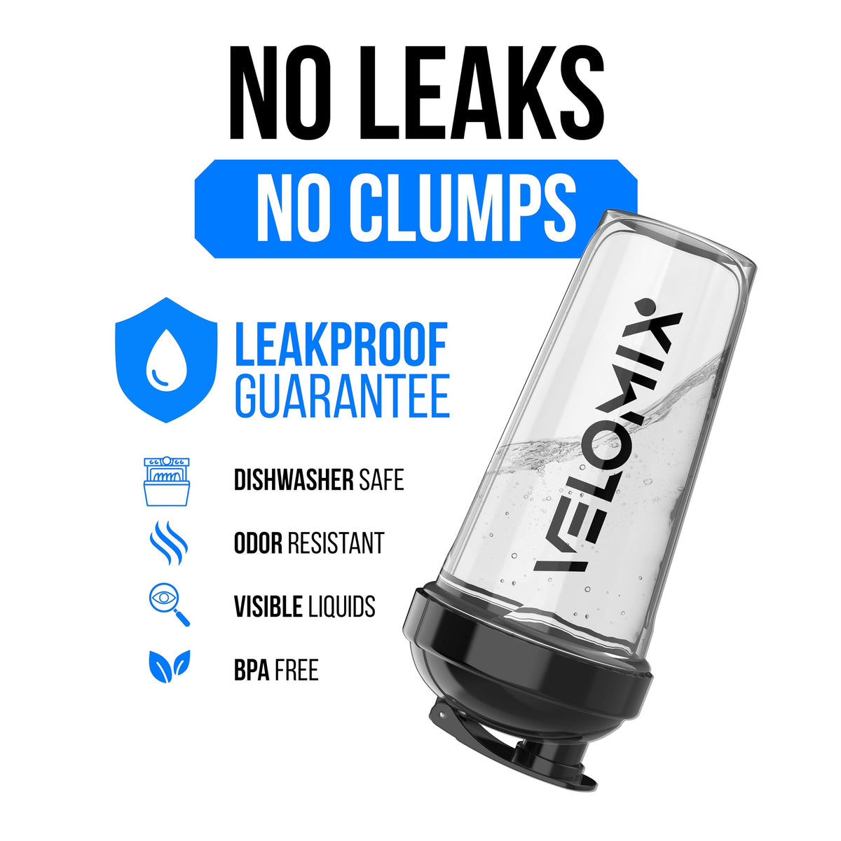 VELOMIX 2 Pack 28oz Protein Shaker Bottle for Protein Mixes, Black/Transpar | 2x Wire Whisk, Leak Proof Shaker Cups for Protein Shakes, Stackable, Dishwasher safe, BPA free, Pre Workout and Fitness ready