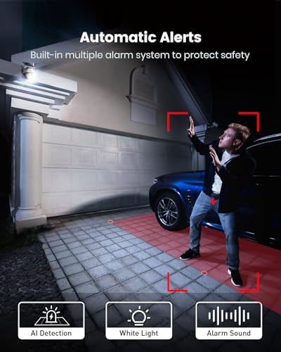 aosu Solar Camera Outdoor Wireless for Home Surveillance,Fixed Solar Panel | Easy to Set up,360° Full Coverage,Auto Person Tracking,2K Clarity&Full-Color Night Vision,Two-Way Talk,2.4GHz WiFi only