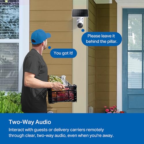 Tapo SolarCam C402 KIT 1080p Outdoor Wireless Security Camera | Battery Power with Solar, Person Detection, Subscription-Free Local Storage or Optional Cloud, Works with Alexa & Google Home