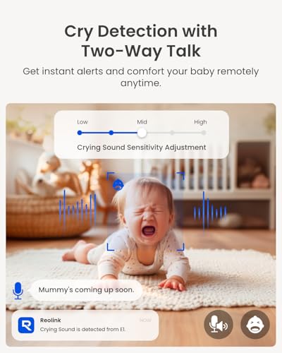 REOLINK 4MP 2K Indoor Camera E1, Plug-in WiFi 6 Security Camera | 360 Degree Pet Camera with Phone app, Baby Monitor with Person/Pet/Cry Detection, Night Vision, 2-Way Talk, Local Storage