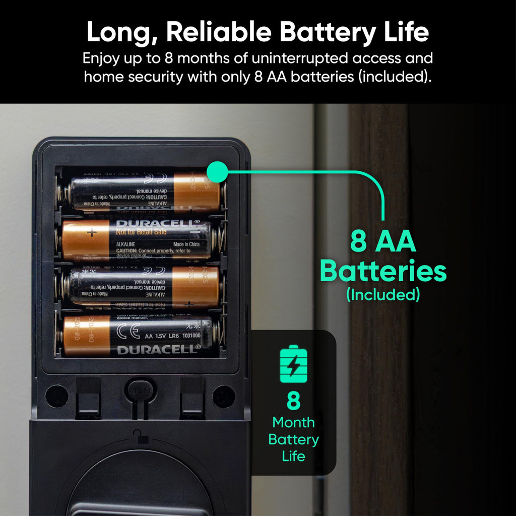 Wyze Auto-Lock Bolt v2, Fingerprint Keyless Entry Smart Lock, AI Learning Scanner with Wi-Fi Front Door Lock Deadbolt, Auto-Lock, 8 Months Battery, BHMA2, IP53, Anti-Peep Keypad, Backup Keys