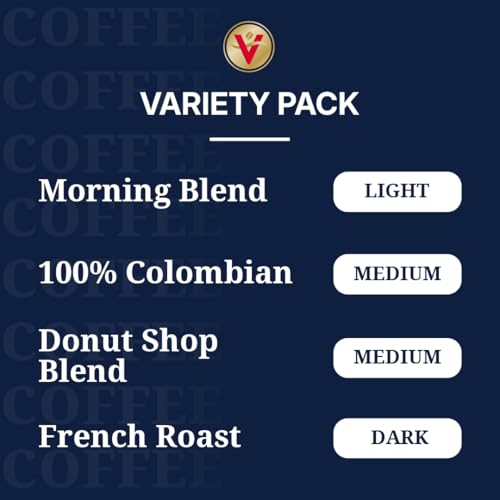 Victor Allen's Coffee Variety Pack (Morning Blend, 100% Colombian, Donut Shop Blend, and French Roast), 42 Count, Single Serve Coffee Pods for Keurig K-Cup Brewers