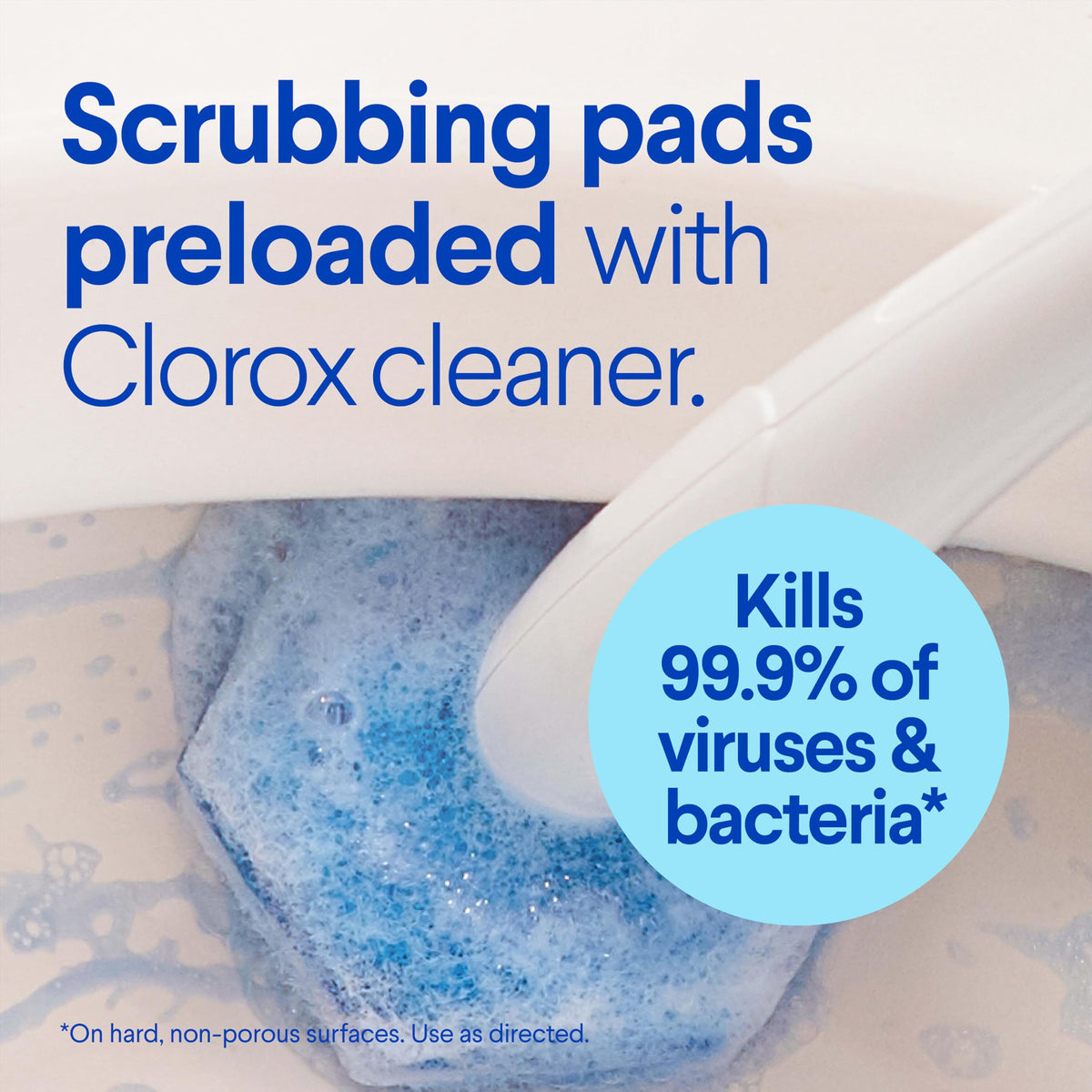 Clorox ToiletWand Toilet Cleaning Kit, 1 Starter Kit with 16 Refill Heads | 3-in-1 Starter Kit with Toilet Brush Wand, Storage Caddy and Disposable Refill Heads, Kills 99.9 Percent of Germs