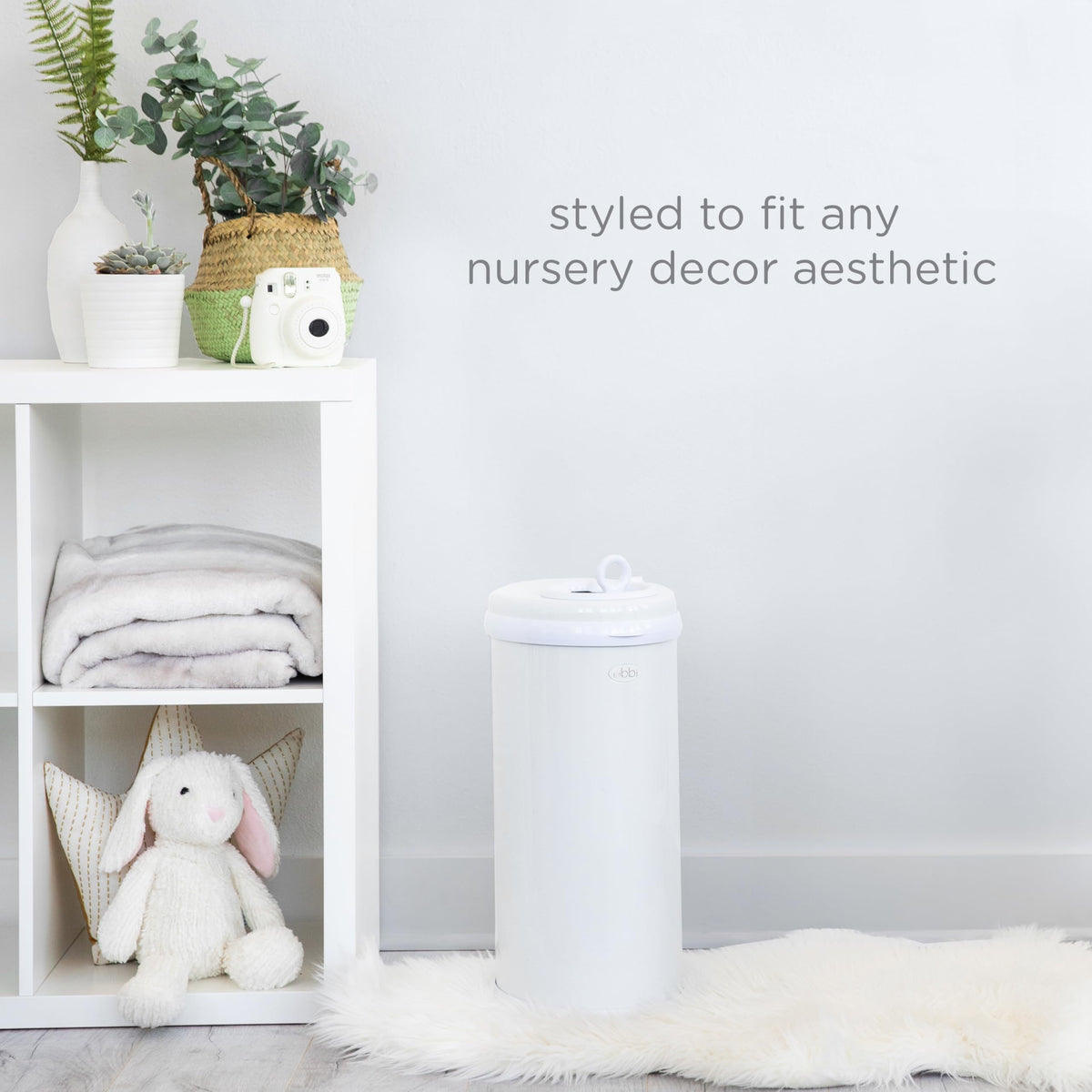 Ubbi Stainless Steel Diaper Pail, No Special Bags, Odor-Locking, White | Award-Winning Registry Must-Have, Childproof Safety Lid with Lock, Holds Up To 55 Newborn Diapers, Modern Nursery Essential