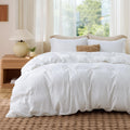 Bedsure Duvet Cover Queen Size, 3Pcs Soft Double Brushed Bedding Set, White | For Kids & Adults, 90"x90" Comforter Cover, Hotel Luxury, All Season, Breathable, Easy Care, Lightweight, Zipper Closure