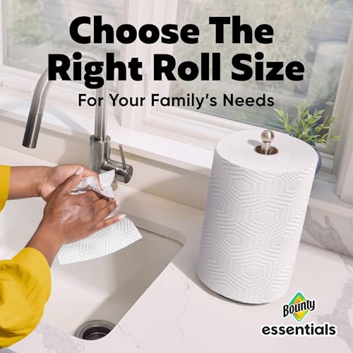 Bounty Essentials Select-A-Size Paper Towels, 6 Double Rolls, White, 108 Sheets Per Roll