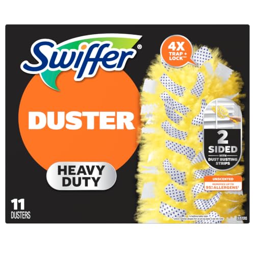 Swiffer Dusters Heavy Duty Multi-Surface Duster Refills for Cleaning, Unscented, 11 Count