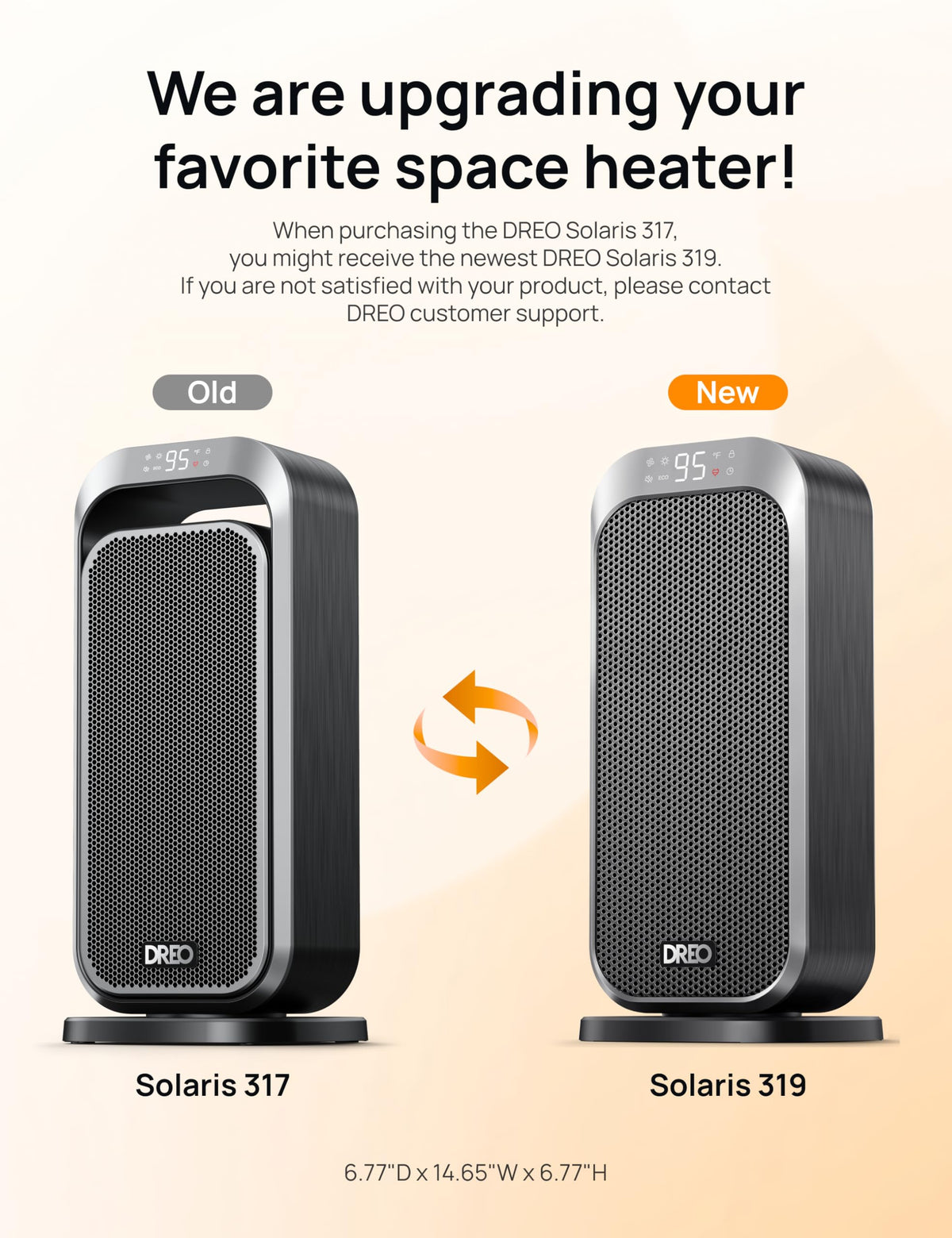 DREO Quiet Space Heater, 1500W Portable Heaters for Indoor Use with Remote