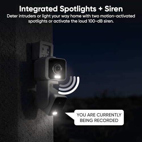 WYZE Duo Cam Pan Indoor/Outdoor IP65 2K 360° Pan/Tilt Smart Home Security Camera with Color Night Vision, Compatible with Alexa & Google Assistant, White
