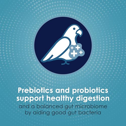 Kaytee Forti-Diet Pro Health+Safflower Parrot Food, 4 Pounds | Better digestion daily. Parrot food for medium birds. Prebiotics, probiotics, bird seed without sunflower seeds