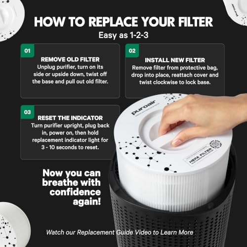 PuroAir 240 Replacement Filter - Genuine 240 Filter Replacement (2PK) | Official Replacement Filter for Puro Air 240 Air Filter, Award-Winning 3-in-1 HEPA Air Purifier Filter is up to 500X Stronger