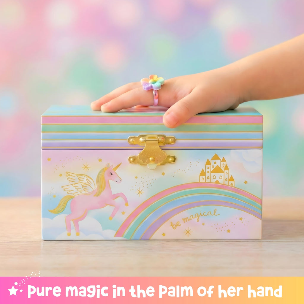 Giggle & Honey® Musical Unicorn Jewelry Box for Girls | Music Boxes for Little Girls, Toddler Jewelry Box for 4 Year Old Kids, Toys for Toddlers, Birthday Gifts for Kids 5-9 Years