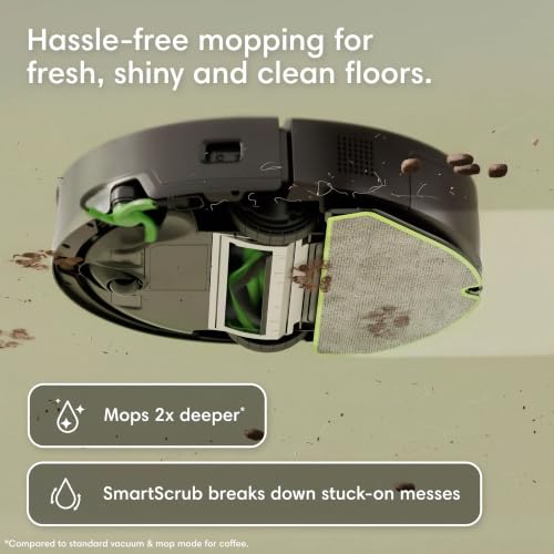 iRobot Roomba 115X Combo Robot Vacuum & Mop with AutoEmpty Dock, 15,000Pa, Self-Empties for 90 Days, Intense Power-Lifting Suction, LiDAR Navigation, Multiple Cleaning Modes, Avoids Mopping Carpet