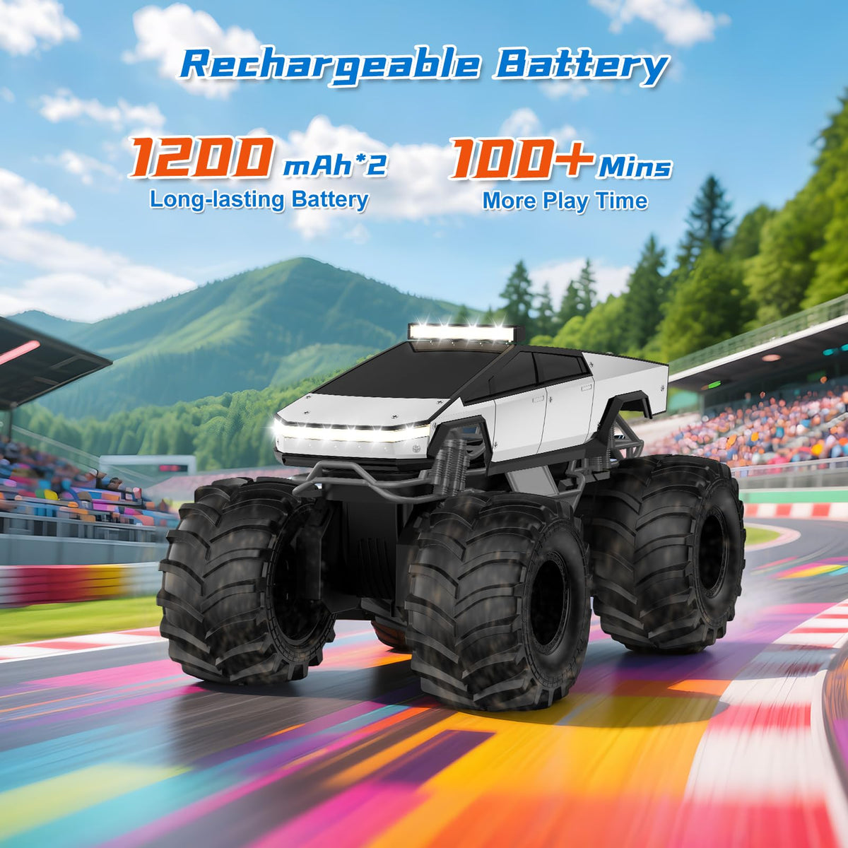 Amphibious Remote Control Car, 1:18 Monster Truck Toys for Boys RC Cars | 2.4 GHz Waterproof RC Trucks, 4WD All Terrain Off-Road Pickup, Kids Christmas Birthday Gifts Present Boys Girls Toys Ages 6+