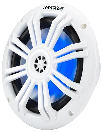 KICKER 51KM604WL KM 6.5" 4Ω LED Marine Coaxial Speakers - Pair