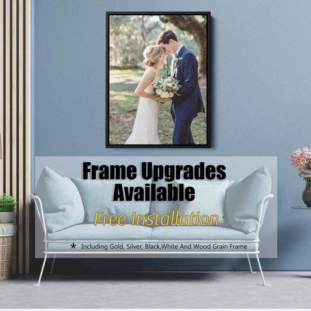 Custom Framed Canvas Prints With Your Photos - Picture To Canvas Wall Art | Gift Wrapping Service,Floating Frames Available,Ready To Hang,Mockup Preview,Rush Order Service,Same-Day Shipping
