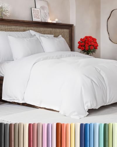 Duvet Cover King Size - Extra Soft 3 Piece with Zipper Closure - White | Extra Soft, Breathable, King Duvet Cover 104" x 90" with 2 Pillow Shams, Zipper Closures & Ties, Women, Men, Kids & Teens