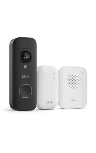 Blink Battery Doorbell 2K+ (newest model) and Blink Chime (newest model) — Wireless video doorbell, 2K resolution, in-home chime, enhanced audio. Sync Module Core included – (Black)