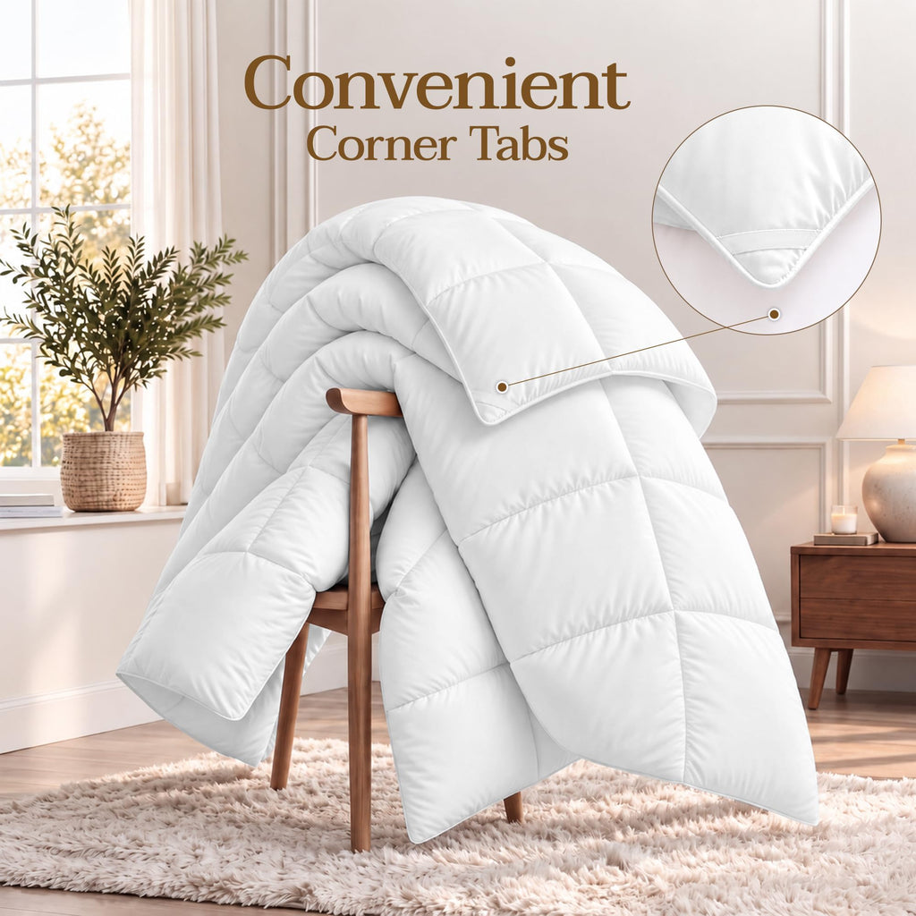 Utopia Bedding Duvet Insert, Comforters Queen Size 88 x 88 Inches, White | Cozy All Season Comforter for Kids, Boys, Girls, and Teens, Down Alternative Fill, Soft Microfiber Shell, Machine Washable