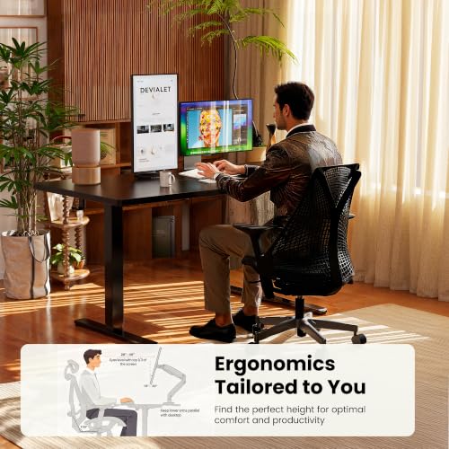 ErGear 48 X 24 Inch Height Adjustable Electric Standing Desk, Black | Stand Up office Desk, Home Office Computer Desk with 4 Memory Presets, Stable Steel Frame, 176 lbs Capacity, Easy Assembly