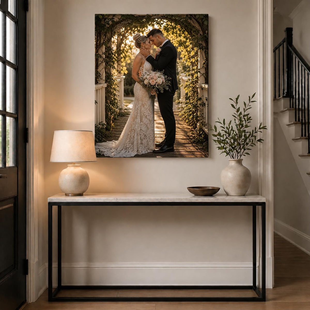Canvas Prints with Your Photos,Ship Next Day Custom Canvas Wall Art 8x10 | Personalized Framed Canvas Pictures,Custom Photo Gifts for Wedding, Family, Frineds, Pets,Ready to Hang Home Decor