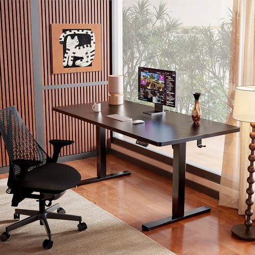 ErGear 48 X 24 Inch Height Adjustable Electric Standing Desk, Black | Stand Up office Desk, Home Office Computer Desk with 4 Memory Presets, Stable Steel Frame, 176 lbs Capacity, Easy Assembly