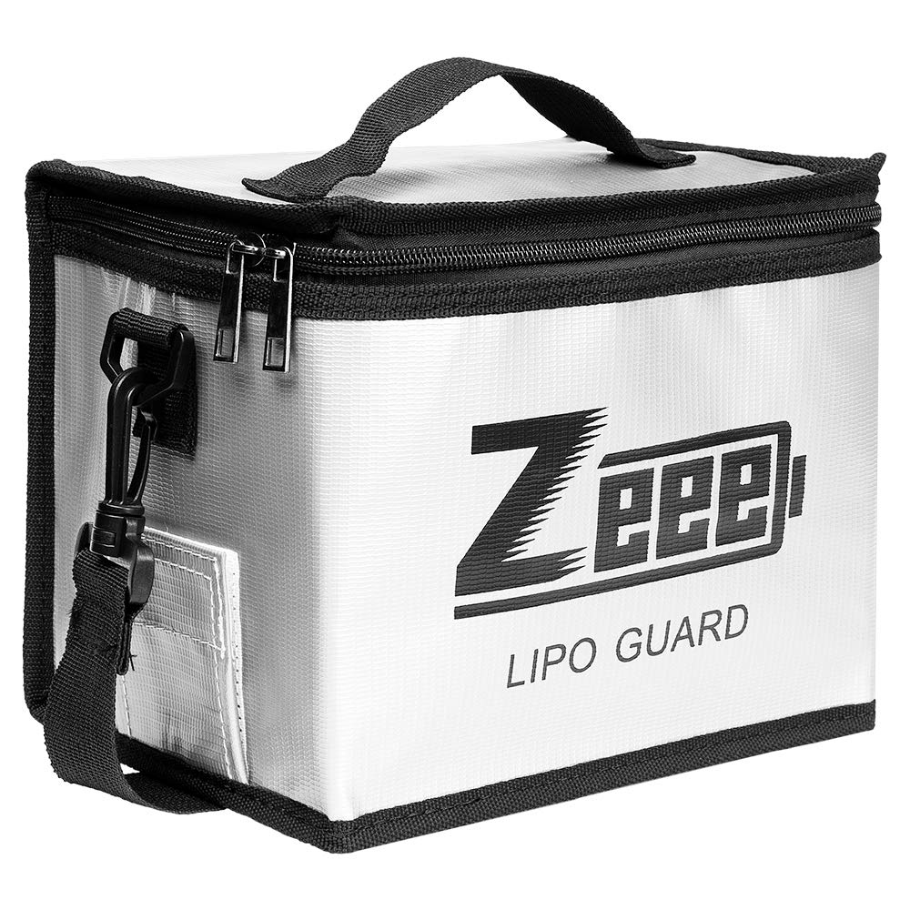 Zeee Fireproof Explosionproof Lipo Bag Battery Storage(8.46 x 6.5 x 5.71in) | Large Capacity Guard Pouch for Lipo Charge & Storage