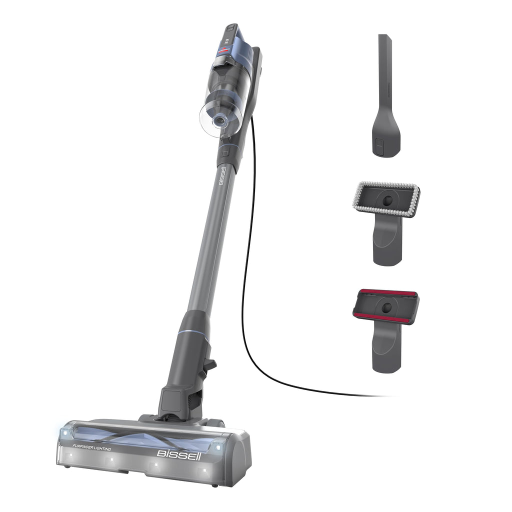 Bissell PowerClean FurFinder Corded Stick Vacuum, HEPA, 4282K | 30-foot power cord; self-standing design; bright headlights; tangle-free brush for pet hair pickup