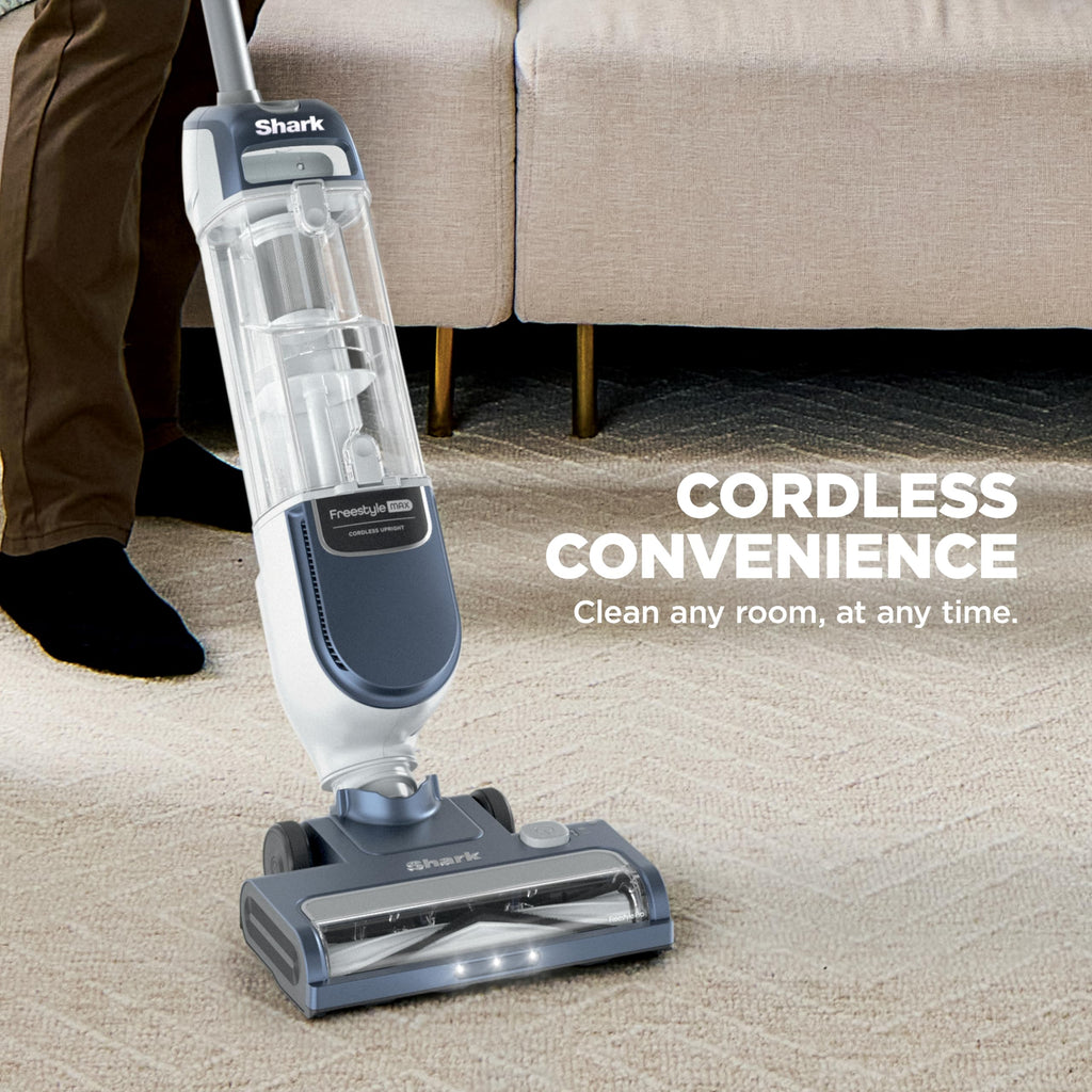 Shark Freestyle Max Cordless Upright Vacuum, Nordic Blue, SV2002 | Multi-Surface Cleaning, Lightweight, Easy Maintenance, Large Dust Cup, 2-Speed Brushroll, LED Headlights