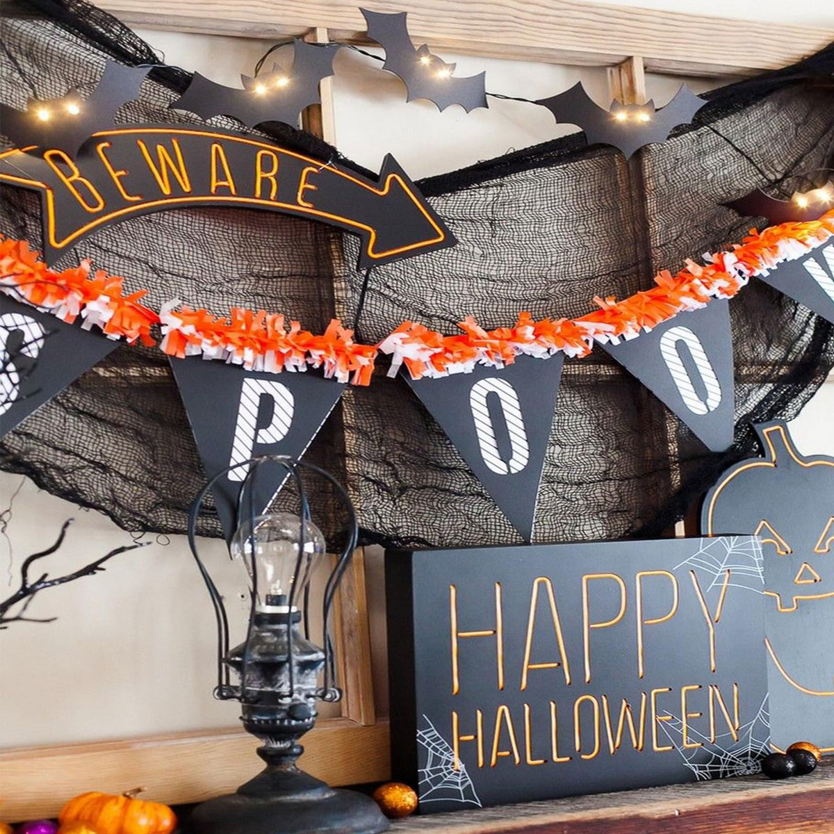 Mcupper 6-Pack 30 x 72 inches Halloween Creepy Cloth Decorations, Black | Halloween Gauze Fabric for Spooky Party, Haunted House, Indoor, Outdoor, Yard Decor