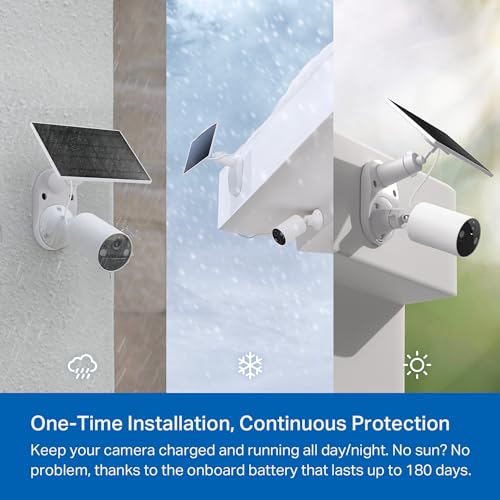 Tapo SolarCam C402 KIT 1080p Outdoor Wireless Security Camera | Battery Power with Solar, Person Detection, Subscription-Free Local Storage or Optional Cloud, Works with Alexa & Google Home
