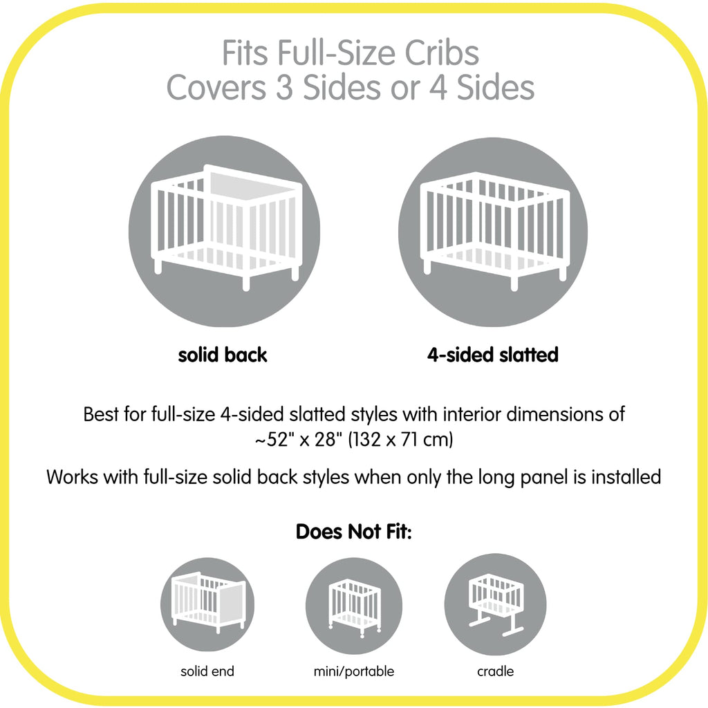 BreathableBaby Breathable Mesh Liner for Full-Size Cribs, Classic 3mm Mesh, White (Size 4FS Covers 3 or 4 Sides)