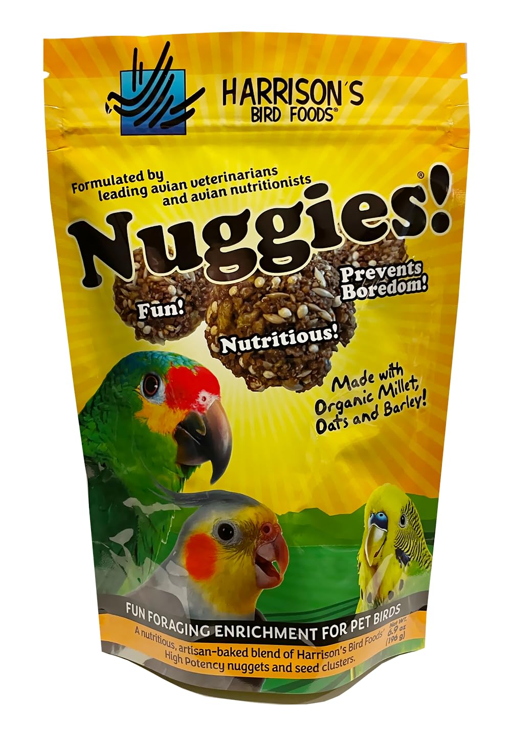 Harrison's Bird Foods Nuggies - Tasty Organic Baked Seed Clusters, 196g