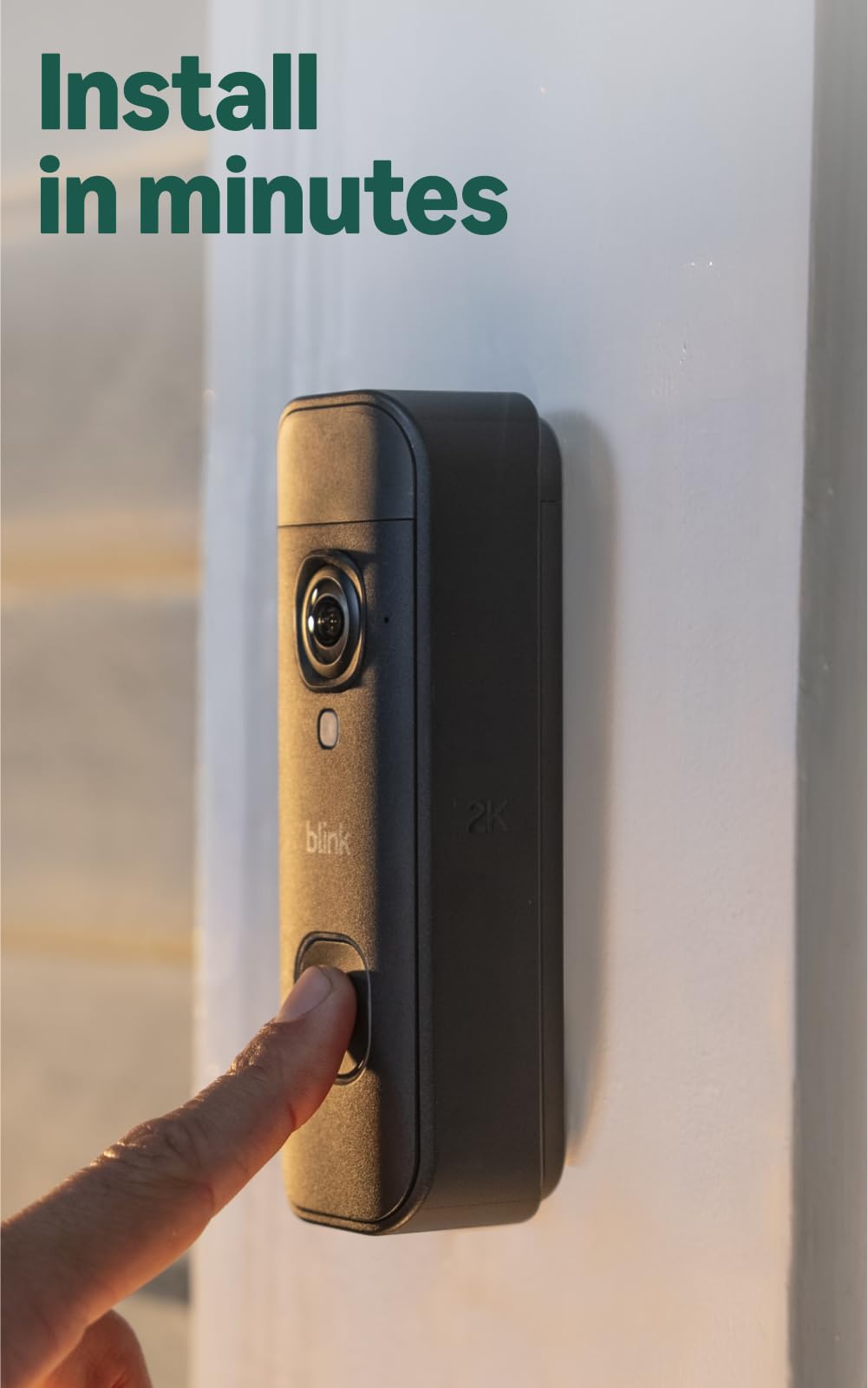 Blink Battery Doorbell 2K+ (newest model) and Blink Chime (newest model) — Wireless video doorbell, 2K resolution, in-home chime, enhanced audio. Sync Module Core included – (Black)