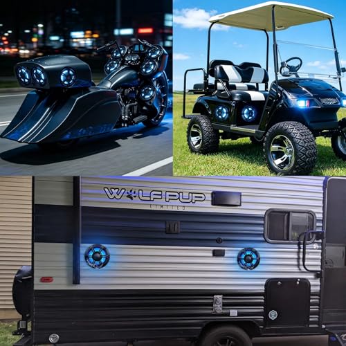 6.5" 800W Marine Speakers, IP66 Waterproof Boat Stereo Speakers with LED Lights, 2-Way Coaxial Audio, Y35 Woofer, for Marine/ATV/Motorcycle/Golf Cart/Motorhome/Powersports/Patio/Poolside/Deck/Home