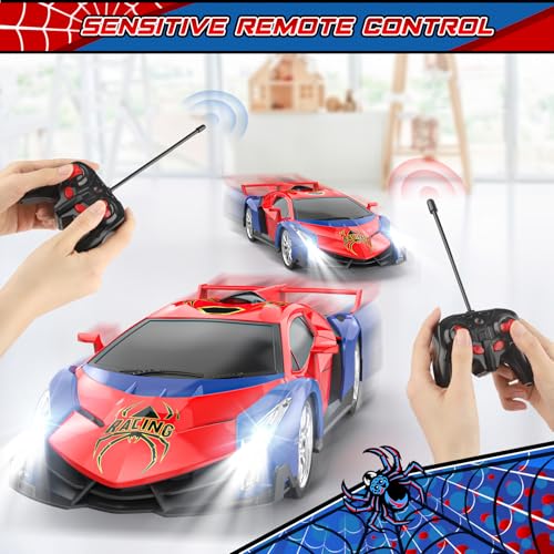 Growsland Remote Control Car for Kids, RC Cars for Boys Kids 1:18 Electric Vehicle Toy Car Hobby Racing Car Toys with Lights & Controller, Birthday Gift for 3 4 5 6 7 8 9 Year Old Boys Girls