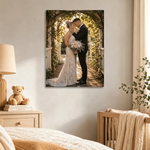 Canvas Prints with Your Photos,Ship Next Day Custom Canvas Wall Art 8x10 | Personalized Framed Canvas Pictures,Custom Photo Gifts for Wedding, Family, Frineds, Pets,Ready to Hang Home Decor